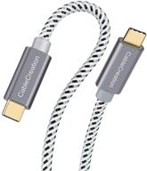 🔌 кабель cablecreation usb c к usb c 10ft - быстрая зарядка и передача данных - совместим с macbook pro air, ipad air pro, samsung s21/s20+/s20, pixel 4/5 - 60w, 3a, 480mbps - плетеный, космический серый логотип