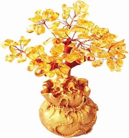 img 4 attached to Colorsheng Citrine Quartz Crystal Decoration Home Decor for Artificial Plants & Flowers