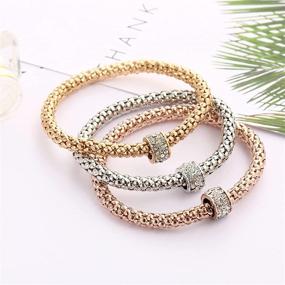 img 2 attached to Stunning BELLA-Bee 3PCS/SET Multilayer Butterfly Heart Elephant Charms Chain Bracelet: A Sparkling Crystal Stretch Bracelet for Women & Girls Jewelry