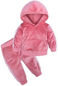img 4 attached to 👕 Стильный и уютный велюровый костюм с капюшоном для мальчиков для одежды и активного отдыха.