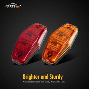 img 1 attached to 🔴 Partsam Universal Red/Amber Surface Mount LED Side Fender Marker Lights, Sealed Mini LED Side Marker Clearance Identification Lights - Pack of 8 with 2 Wires and 2 Diodes, 2.54 x 1.06