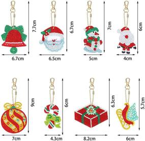 img 3 attached to 🎄 Christmas DIY Diamond Key Chain Set - 17 Pieces, 5D Round Drill Paintings, Crystal Rhinestone Arts Craft Keychain - Perfect for Christmas Supplies