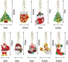 img 2 attached to 🎄 Christmas DIY Diamond Key Chain Set - 17 Pieces, 5D Round Drill Paintings, Crystal Rhinestone Arts Craft Keychain - Perfect for Christmas Supplies