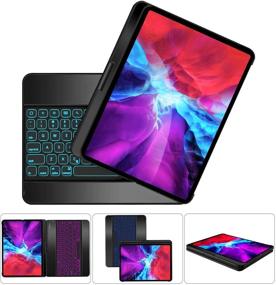 img 1 attached to 🔌 GreenLaw iPad Pro 11 Keyboard Case 2021 - 360° Rotatable, 3-Zone 7 Color Backlight, Compatible with iPad Air 4th Gen, Pro 11 inch 3rd/2nd/1st Gen - Black