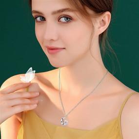 img 2 attached to 🐱 Sterling Silver Cat Necklace with Crescent Moon Pendant - Charming Gifts for Women & Teen Girls