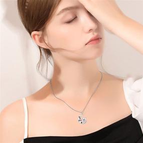 img 1 attached to 🐱 Sterling Silver Cat Necklace with Crescent Moon Pendant - Charming Gifts for Women & Teen Girls