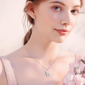 img 3 attached to 🐱 Sterling Silver Cat Necklace with Crescent Moon Pendant - Charming Gifts for Women & Teen Girls