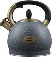 ☕️ s-p tea kettle - premium 2.8 quart stovetop whistling teapot - stainless steel tea pot for stove top - whistle tea pot in elegant gray logo