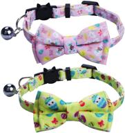 🐾 stmk 2 pack easter cat collars: stylish bowtie bell adjustable accessories for cats and kittens logo