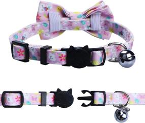 img 3 attached to 🐾 STMK 2 Pack Easter Cat Collars: Stylish Bowtie Bell Adjustable Accessories for Cats and Kittens