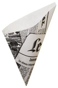img 1 attached to 📰 French Newspaper Paper Cones: Medium Size K-17, 100 Cones per Package, 8.5 oz capacity - Only 20¢ per Cone!