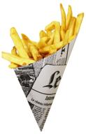 📰 french newspaper paper cones: medium size k-17, 100 cones per package, 8.5 oz capacity - only 20¢ per cone! logo