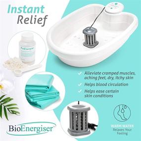 img 2 attached to 🌊 Оживите ваши ноги с BioEnergizer Foot Spa Pro: облегчение спазмов, уменьшение болей, улучшение циркуляции и увлажнение кожи - в комплекте с морской солью и 30 лайнерами для ванны