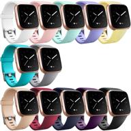 📦 12 pack hamile bands: compatible soft watch bands for fitbit versa/versa 2/lite/se logo