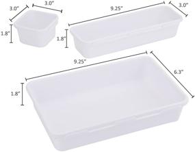 img 3 attached to 16-Pack Interlocking Desk Drawer Organizer Tray for Kitchen 🗄️ Utensils, Silverware, Bedroom Dresser, Cosmetic Makeup Tools, Office Supplies - Nicunom