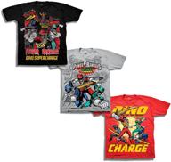 super dino charge power rangers boys' 3 pack t-shirt bundle for little boys logo