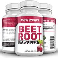 nitric oxide beetroot capsules – non-gmo beet root extract 1000mg, beet supplement with 60 capsules, pure impact nutrition beetroot supplement (1 pack) logo