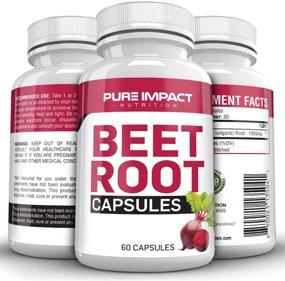 img 4 attached to Nitric Oxide Beetroot Capsules – Non-GMO Beet Root Extract 1000mg, Beet Supplement with 60 Capsules, Pure Impact Nutrition Beetroot Supplement (1 Pack)