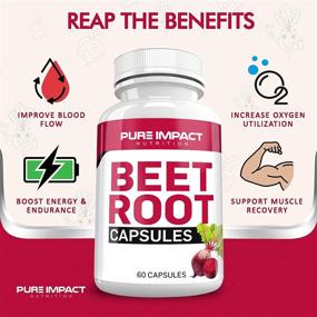 img 1 attached to Nitric Oxide Beetroot Capsules – Non-GMO Beet Root Extract 1000mg, Beet Supplement with 60 Capsules, Pure Impact Nutrition Beetroot Supplement (1 Pack)