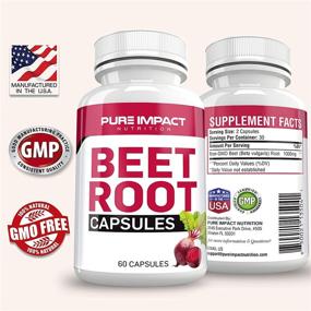 img 3 attached to Nitric Oxide Beetroot Capsules – Non-GMO Beet Root Extract 1000mg, Beet Supplement with 60 Capsules, Pure Impact Nutrition Beetroot Supplement (1 Pack)