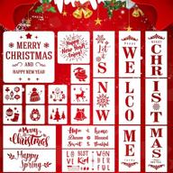 🎨 23-pack christmas stencils templates by perkisboby - reusable plastic crafts for diy art, drawing, painting, spraying - ideal for window, glass door, car body, wood, journaling, greeting cards, and wall art logo