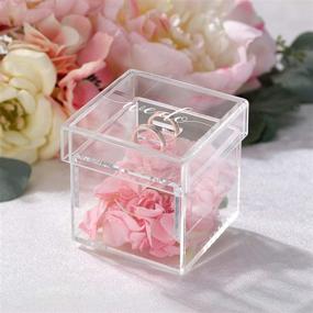 img 1 attached to 🎁 Lillian Rose Clear Acrylic Box Ring Pillow Alternative: Sleek and Compact 3.25"x3.25"x3.15" Holder