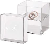 🎁 lillian rose clear acrylic box ring pillow alternative: sleek and compact 3.25"x3.25"x3.15" holder logo