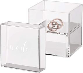 img 4 attached to 🎁 Lillian Rose Clear Acrylic Box Ring Pillow Alternative: Sleek and Compact 3.25"x3.25"x3.15" Holder