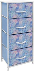 img 4 attached to Sorbus Dresser Storage Tower: Stylish and Functional Organizer Drawers for Bedroom and Closet, with Tie-dye Fabric Bins – Perfect for Home, College Dorms, and More!