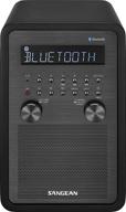 📻 sangean wr-50 am/fm-rbds/bluetooth wood cabinet tabletop radio in black logo