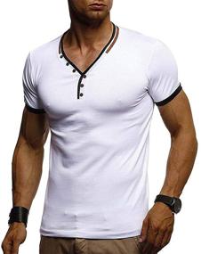 img 1 attached to 👕 Versatile and Trendy Casual Henley Sleeve T Shirt for Men