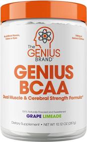 img 4 attached to Genius BCAA Powder – Nootropic Energy Drink for Muscle Recovery: Natural Vegan 🍇 BCAAs, Pre, Intra & Post Workout, Brain Boost & Focus Supplement – Grape Limeade (287)