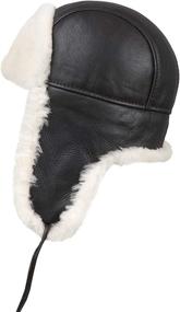 img 3 attached to Zavelio Shearling Sheepskin Aviator Trapper