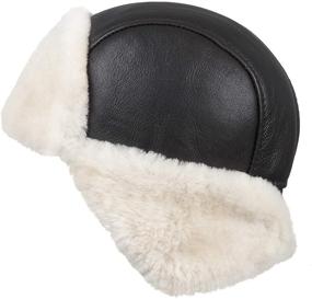 img 2 attached to Zavelio Shearling Sheepskin Aviator Trapper