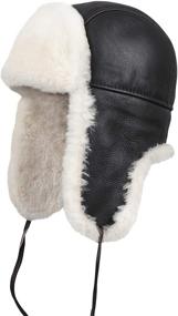 img 4 attached to Zavelio Shearling Sheepskin Aviator Trapper