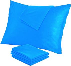 img 2 attached to 🌊 Premium Waterproof Blue Pillow Protectors Set of 4 - Niagara Sleep Solution, Standard Size 20x26 Inches, Smooth Zipper Encasement Covers for Quiet Sleep