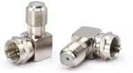 🔌 4 pack of coaxial cable right angle connectors - ideal for tight corners and flat panel tv mounting - 90 degree f type adapters for coax cable and wall plates logo