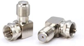 img 4 attached to 🔌 4 Pack of Coaxial Cable Right Angle Connectors - Ideal for Tight Corners and Flat Panel TV Mounting - 90 Degree F Type Adapters for Coax Cable and Wall Plates