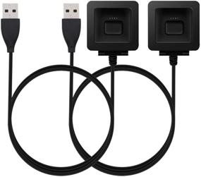 img 4 attached to 🔌 Fitbit Blaze Charger, KingAcc USB Charging Cable for Fitbit Blaze Smart Fitness Watch - Replacement Charger Cradle Dock Adapter (3Ft/1M) - Pack of 2 (Black)