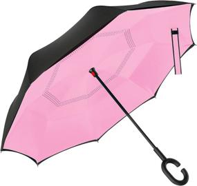 img 4 attached to Inverted Windproof C-Shaped Umbrella - Satchpro Umbrellas