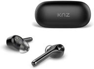 knz soundmax bluetooth 5.0 true wireless наушники: качество звука hd, сенсорное управление, беспроводная зарядка qi, гарнитура «hands-free» (черные) логотип