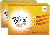 🌿 presto! fabric softener sheets: fresh scent, 240 count (pack of 2) - amazon brand logo