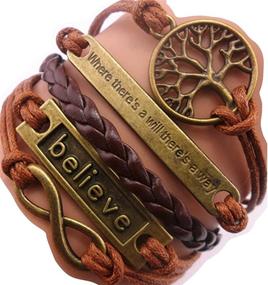 img 4 attached to 🦄 Infinity Charm Leather Bracelet: Handmade Friendship Gift with Cute Unicorn, Tortoise, Angel Wings, Owl, Butterfly, Anchor, Birds, and Heart for Best Friends