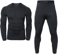 🔥 stay cozy all winter with takiya men's thermal underwear set: warm long john base layer top & bottom, fleece lined logo