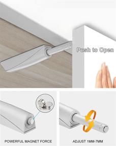 img 1 attached to 🚪 Magnetic Push Latches for Cabinets - Jiayi 2 Pack Recessed Cabinet Push Open Latch - Push Touch Latch for Drawers - Heavy Duty Push Release Latch - Push to Open Latch for Kitchen Closet Door Closure