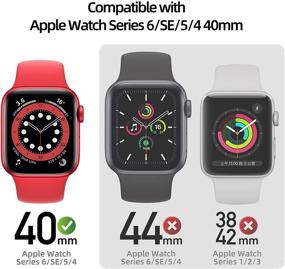 img 3 attached to Совместимый чехол Pzoz для Apple Watch Series 6/5/4/SE 40 мм с защитным экраном аксессуары Slim Guard Thin Bumper Полное покрытие матовым жестким покрытием Edge Defense для IWatch Women Men GPS (синий)