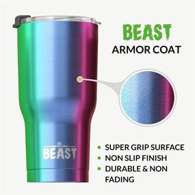 img 1 attached to 🌈 Greens Steel Beast 40oz Rainbow Tumbler - Stainless Steel Vacuum Insulated Coffee Ice Cup with Double Wall for Travel Flask