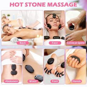 img 2 attached to Hot Stones Massage Set: 20 Basalt Stones with Heater Kit - Professional & Home Spa, Relax, Heal, Relieve Pain