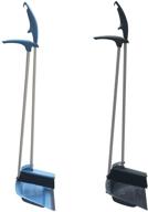 🧹 efficient indoor cleaning: newferu upright dustpan angle broom combo – 36" metal handle, rubber lip - ideal for office, home, kitchen, garage (grey+blue) logo