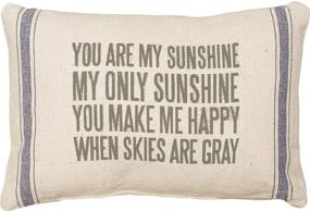 img 3 attached to Primitives by Kathy 3-Stripe You Are My Sunshine Throw Pillow - 15.5 x 10-Inch: A Cozy and Heartwarming Addition to Your Décor